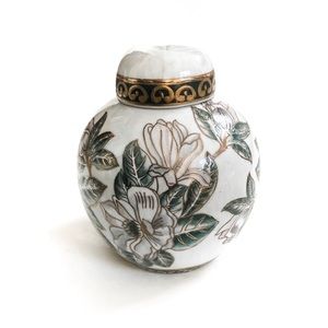 Hand Painted Floral Chinese Ginger Jar